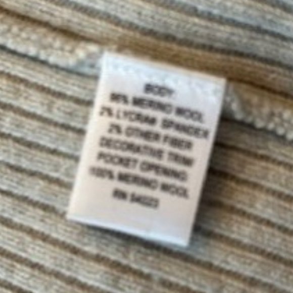 Banana Republic Rib Knit Merino Wool Cardigan with Ruffle Front Size XL - Picture 8 of 8